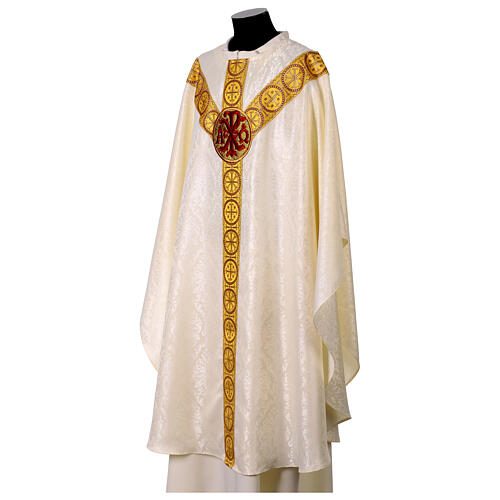 Chasuble semi-gothique monogrammes Christ 8
