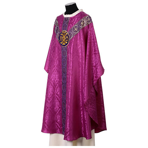Chasuble semi-gothique monogrammes Christ 9