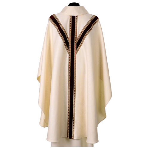 Chasuble semi-gothique galon velours passementerie or 12