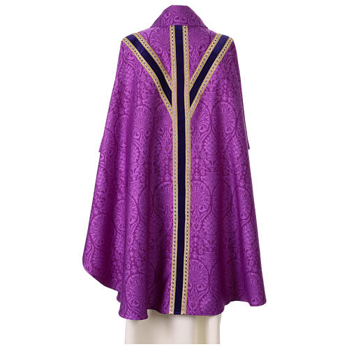 Chasuble semi-gothique galon velours passementerie or 13