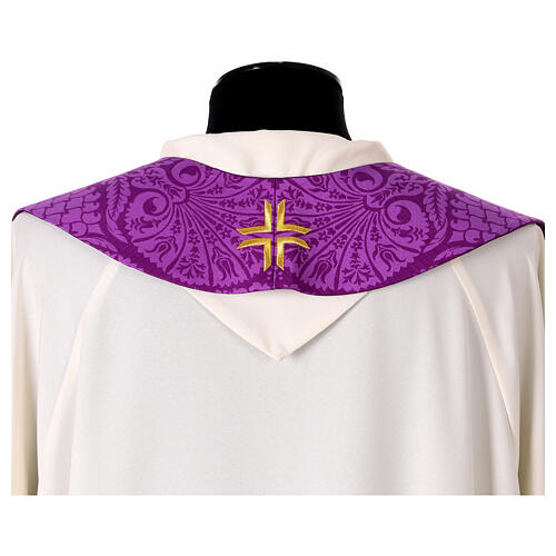 Chasuble semi-gothique galon velours passementerie or 19