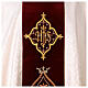 Chasuble damas broderies or IHS s2
