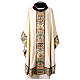 Chasuble col velours bande centrale motifs or s1