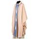 Cream-coloured chasuble with blue, white, and gold galloon s4