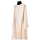 Cream-coloured chasuble with blue, white, and gold galloon s7