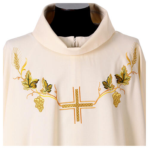 Chasuble with Eucharist cross, grapes, and wheat 4