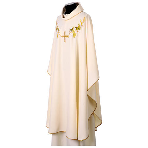 Chasuble with Eucharist cross, grapes, and wheat 5