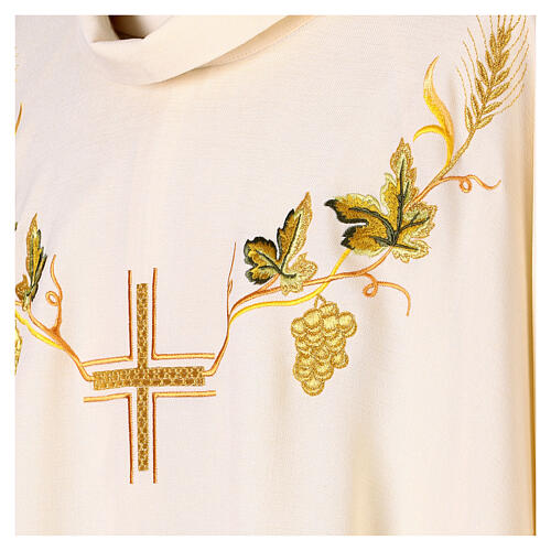 Chasuble with Eucharist cross, grapes, and wheat 6