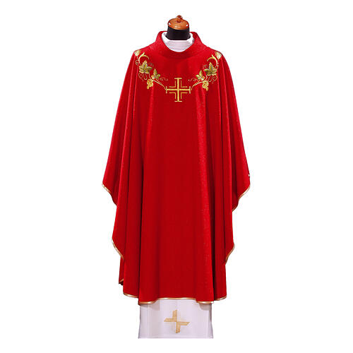 Chasuble with Eucharist cross, grapes, and wheat 8