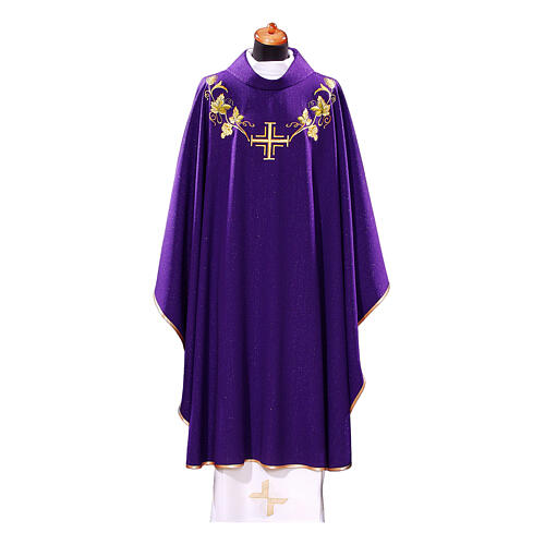 Chasuble with Eucharist cross, grapes, and wheat 9