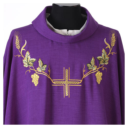Chasuble eucharistie croix, raisin et blé 8