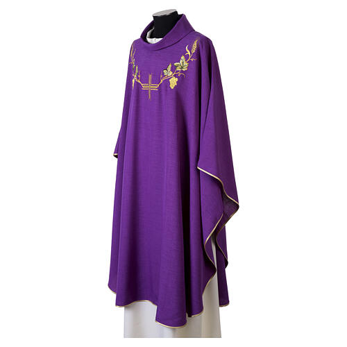Chasuble eucharistie croix, raisin et blé 11