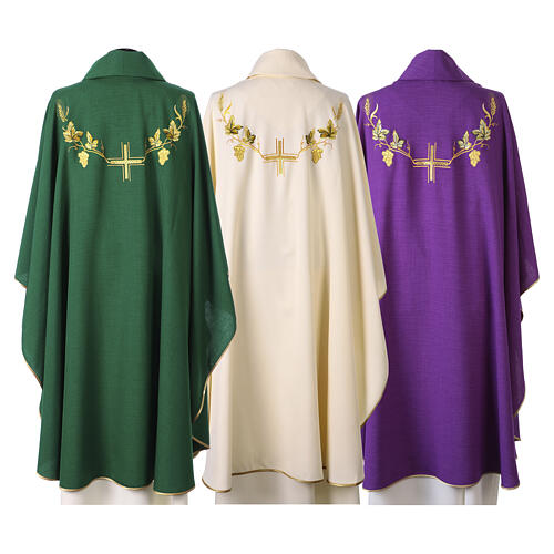 Chasuble eucharistie croix, raisin et blé 12