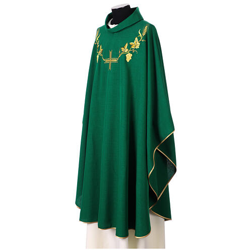Casula Eucaristia cruz, uva e trigo 7