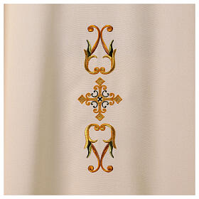Chasuble with raised embroidery of crosses in green and gold