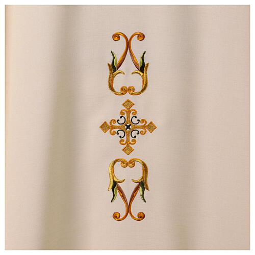 Chasuble broderie relief vert or croix 2