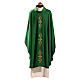 Casula ricamo rilievo verde oro croci s9