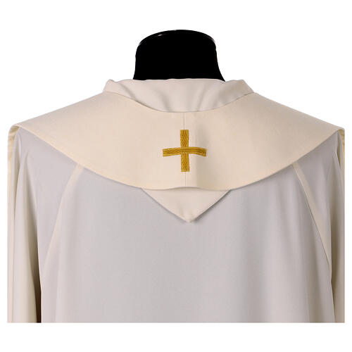 Chasuble with gold and green relief embroidery with crosses 7