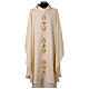 Chasuble with gold and green relief embroidery with crosses s1