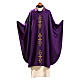 Chasuble with gold and green relief embroidery with crosses s11