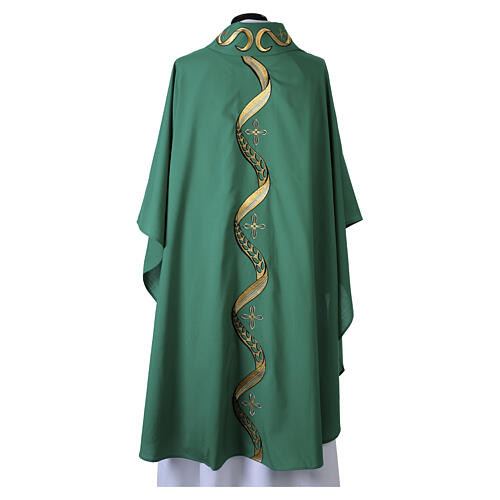Chasuble with wavy pattern and embroidered crosses 9