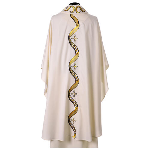 Chasuble motif ondulé croix brodée 8