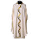 Chasuble with wavy pattern and embroidered crosses s2