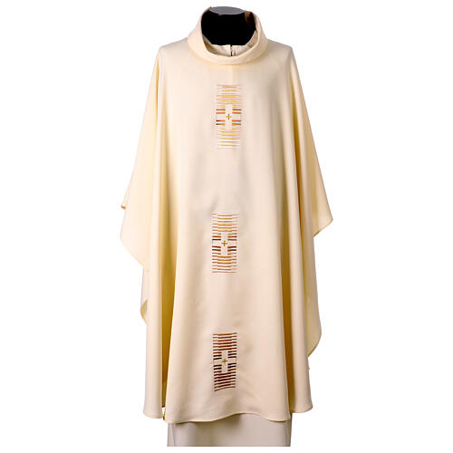 Chasuble with rectangular design of lines and crosses 1