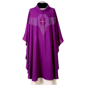 Chasuble with cross and trim details