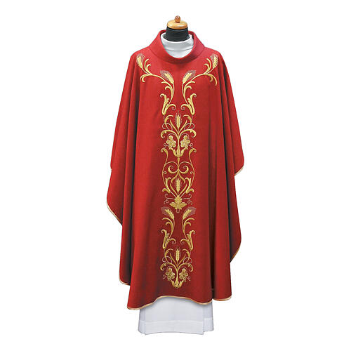 Chasuble with grape and wheat embroideries in gold thread 7