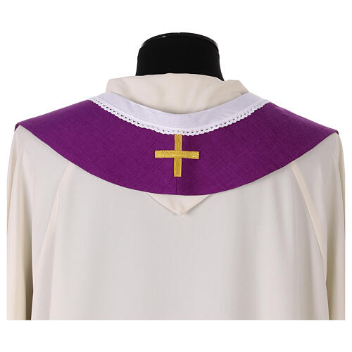 Chasuble with grape and wheat embroidery with gold thread 12