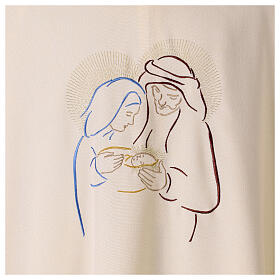 White chasuble with Holy Family embossed embroidery