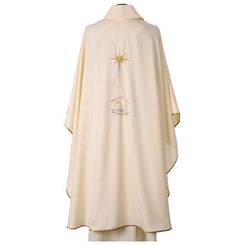 White chasuble with Holy Family embossed embroidery 5