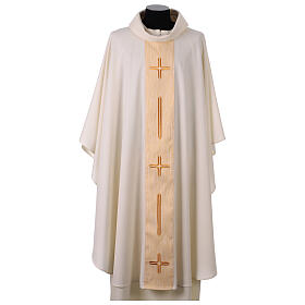 Chasuble with stylised crosses and stripes