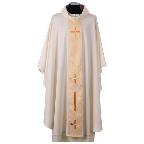 Chasuble with stylized crosses and stripes 1