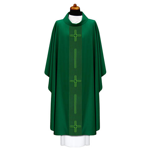 Chasuble with stylized crosses and stripes 4