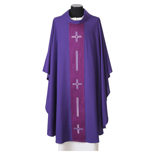 Chasuble with stylized crosses and stripes 3