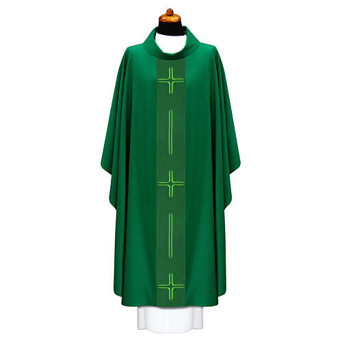 Chasuble with stylized crosses and stripes 5