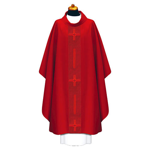 Chasuble with stylized crosses and stripes 6