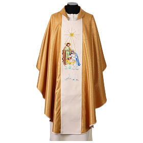 Gold chasuble with Holy Family and star