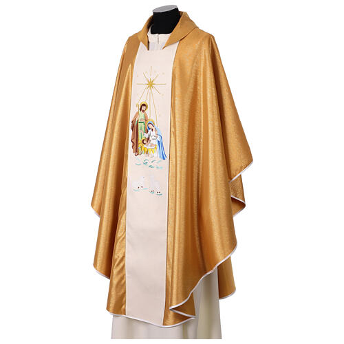 Gold chasuble with Holy Family and star 5