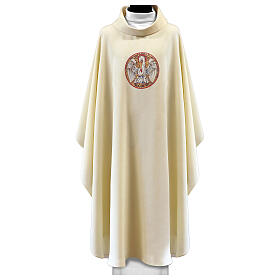 Ivory chasuble with mosaic pelican embroidery