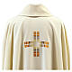 Ivory chasuble with mosaic pelican embroidery s3