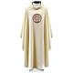 Cream chasuble with mosaic pelican embroidery s1
