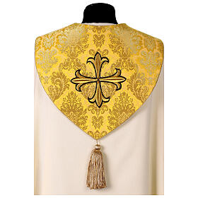 Cope with golden fabric, embroidered crosses, white alb