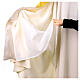 Capa pluvial tejido dorado cruces bordadas alba blanca s7
