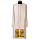 Capa pluvial tejido dorado cruces bordadas alba blanca s8