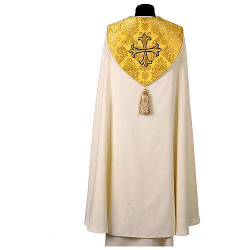 Cope with golden fabric and embroidered crosses, white alb 5