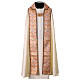Capa de asperges tecido damasco estolas passamanaria motivo floral dourado s1