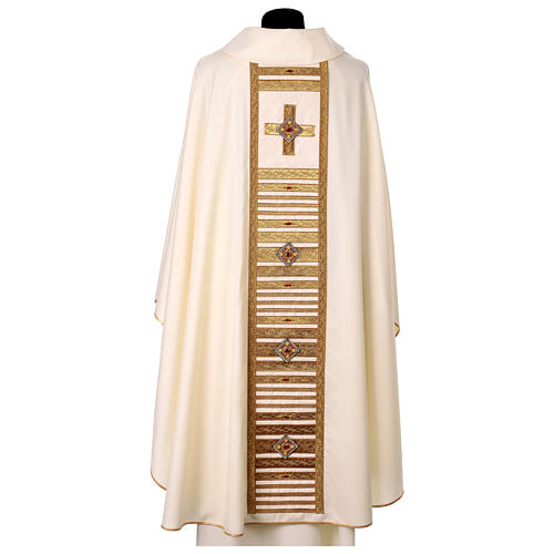 Ivory hand-painted silk chasuble, Jesus the Good Shepherd by Vebi Confezioni 6